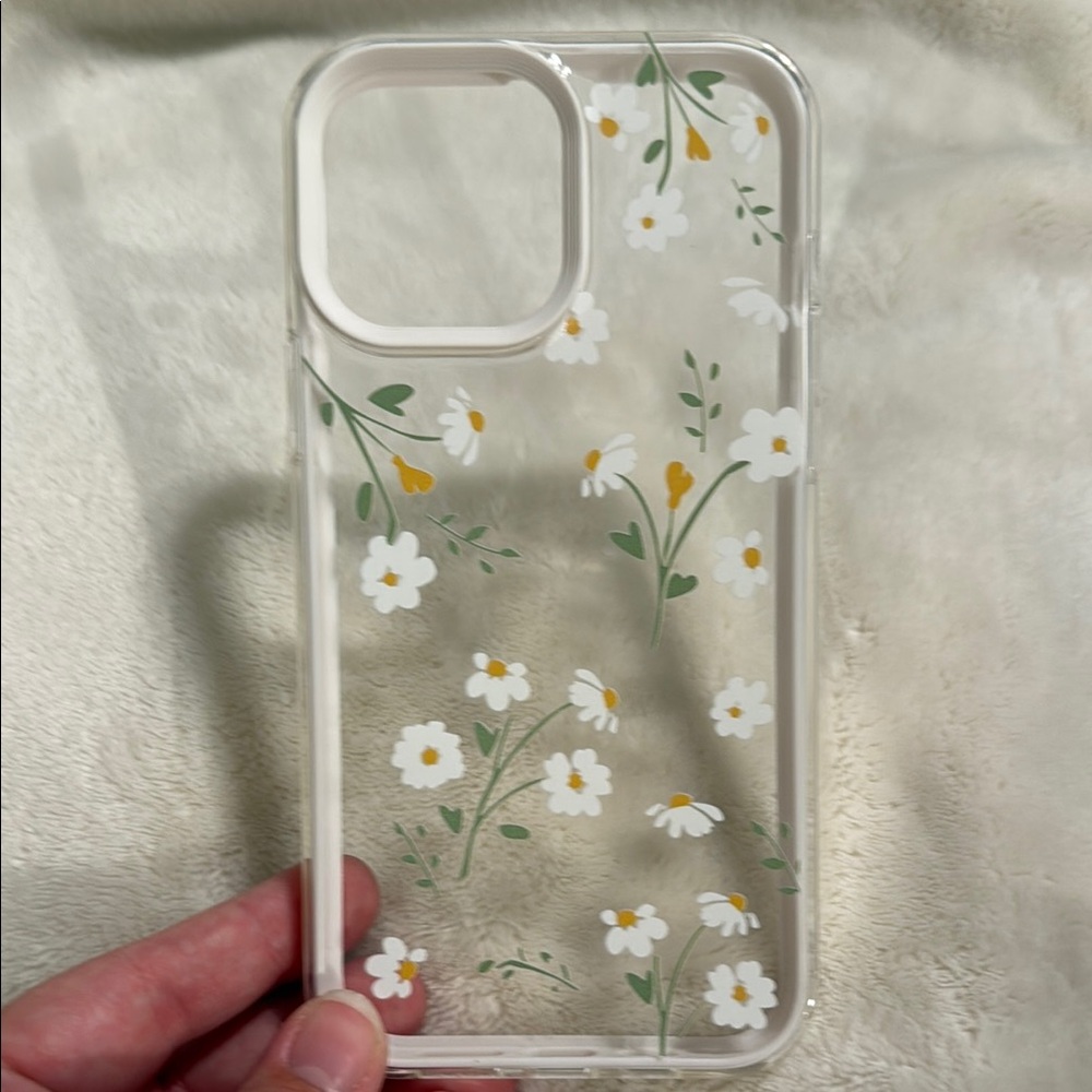 Floral Clear Phone Case - White and Green